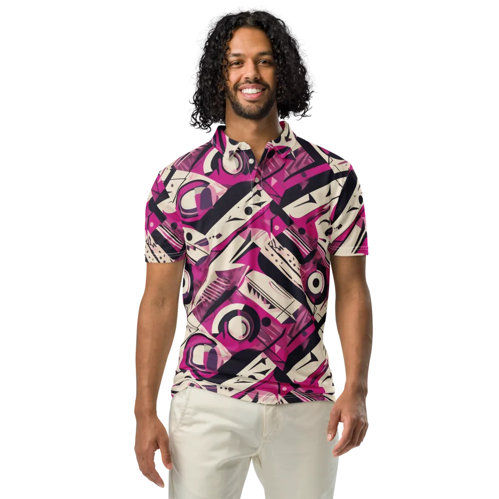 Angular Pulse on Men's Slim Fit Polo Shirt — Front