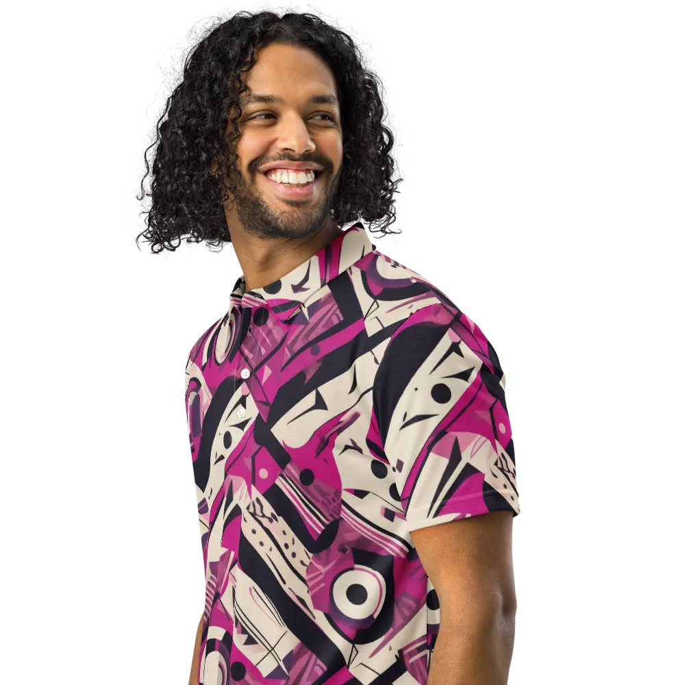 Angular Pulse on Men's Slim Fit Polo Shirt — Left Front