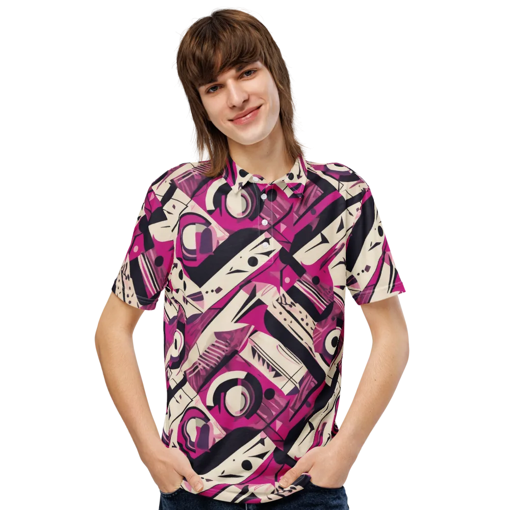 Angular Pulse on Men's Slim Fit Polo Shirt — Front