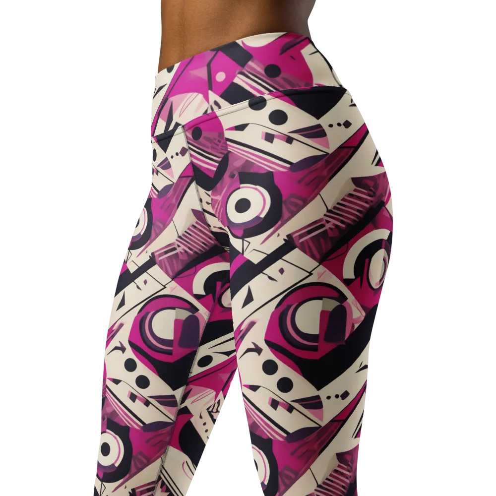 Angular Pulse on Yoga Leggings — Left Front