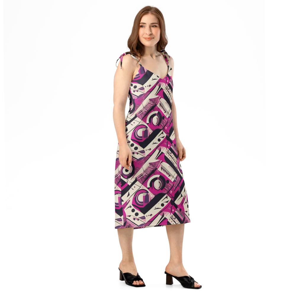 Angular Pulse on Slip Dress — Right Front