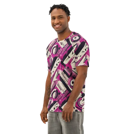 Angular Pulse on a Men's Cotton Crew Neck T-Shirt