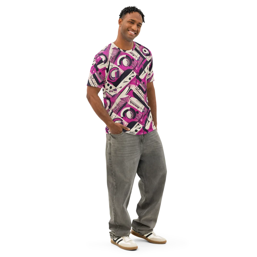 Angular Pulse on Men's Cotton Crew Neck T-Shirt — Right Front