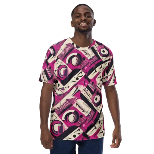 Angular Pulse on a Men's Crew Neck T-Shirt