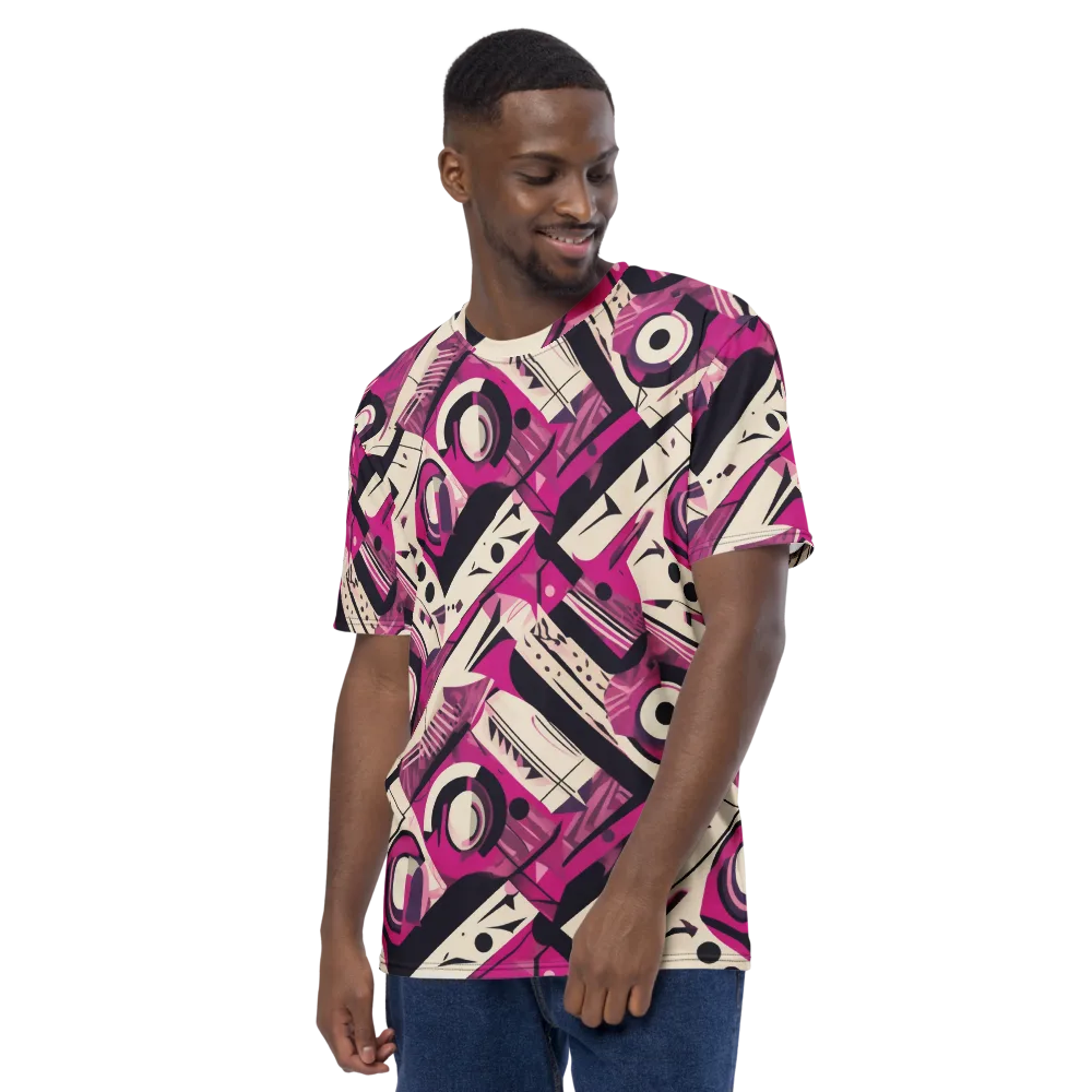 Angular Pulse on Men's Crew Neck T-Shirt — Left
