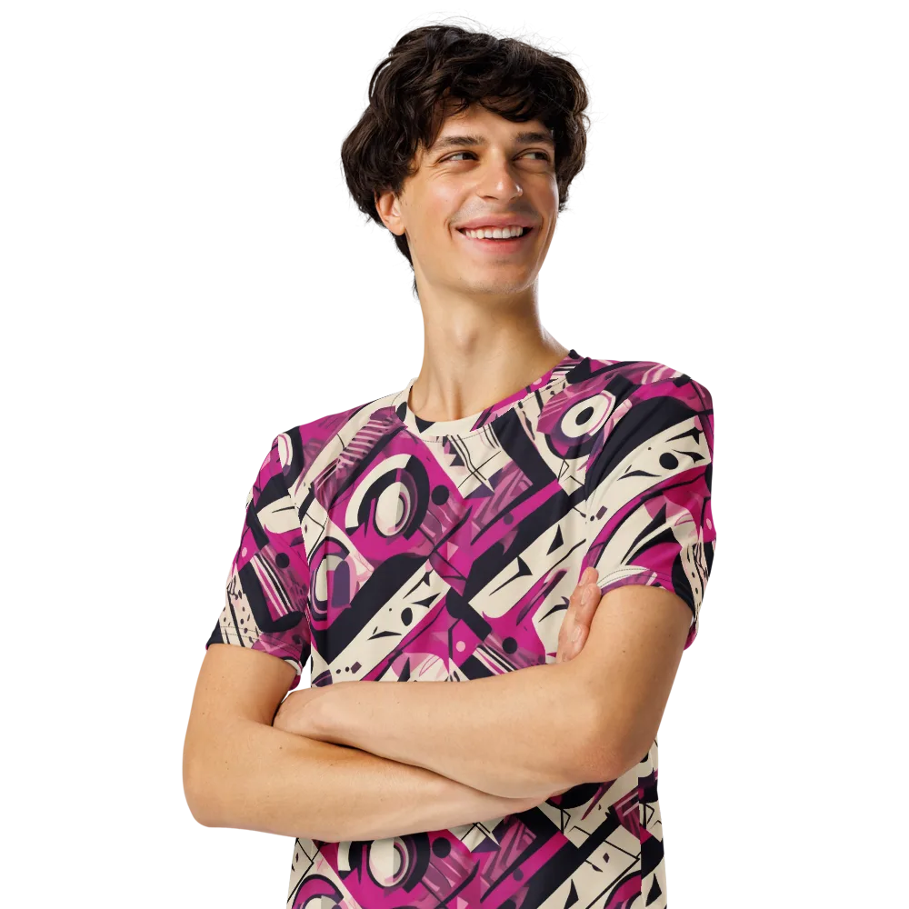 Angular Pulse on Men's Crew Neck T-Shirt — Left Front