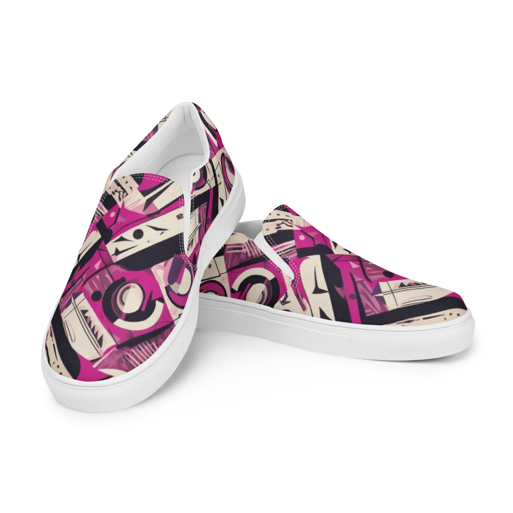 Angular Pulse on Men's Slip-On Canvas Shoes — Left Front