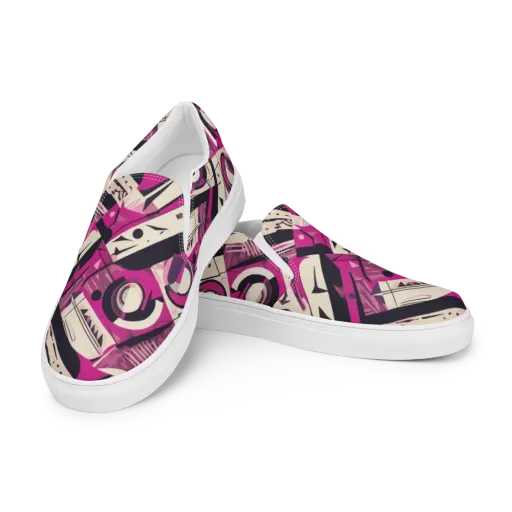 Angular Pulse on a Men's Slip-On Canvas Shoes