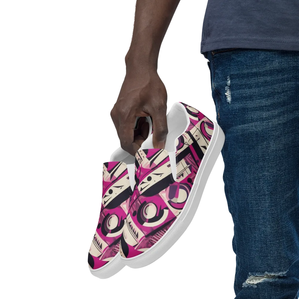 Angular Pulse on Men's Slip-On Canvas Shoes — Left Front