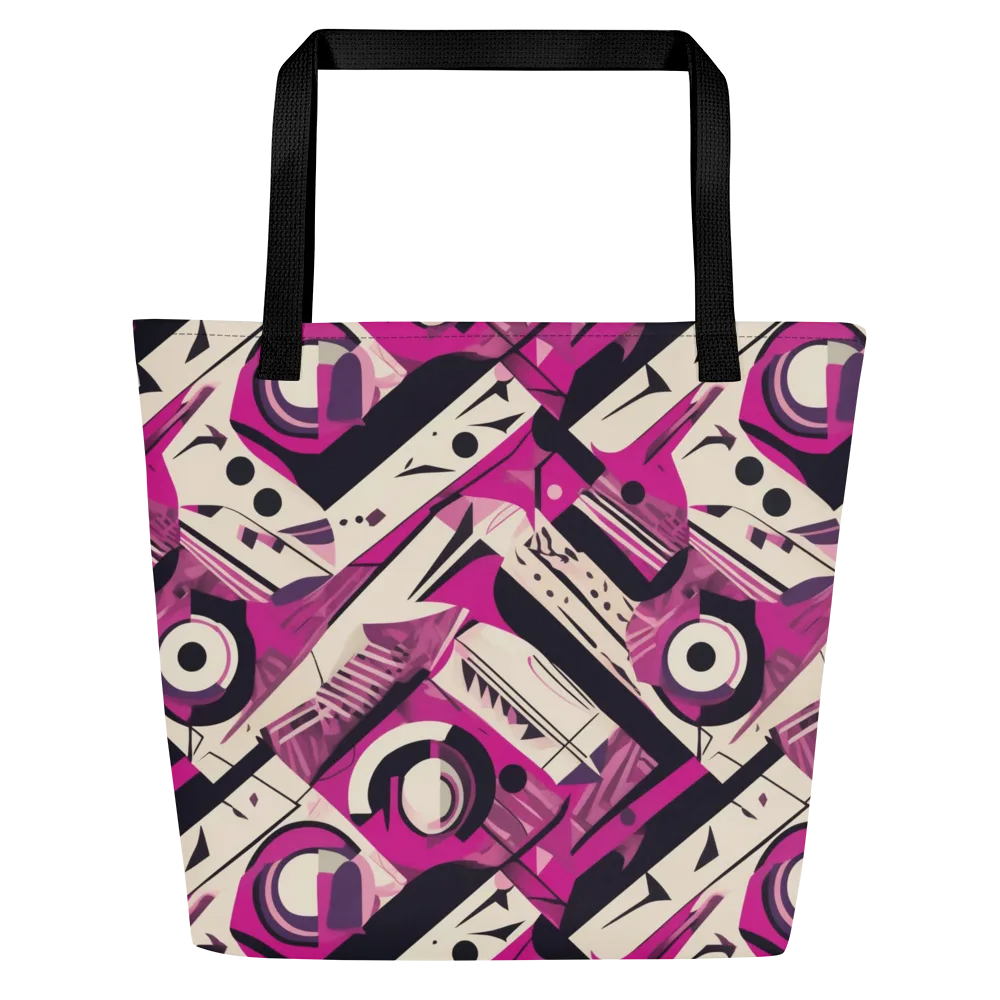 Angular Pulse on Large Tote Bag W/ Pocket — Front