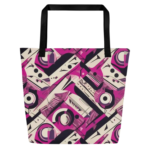 Angular Pulse on a Large Tote Bag W/ Pocket
