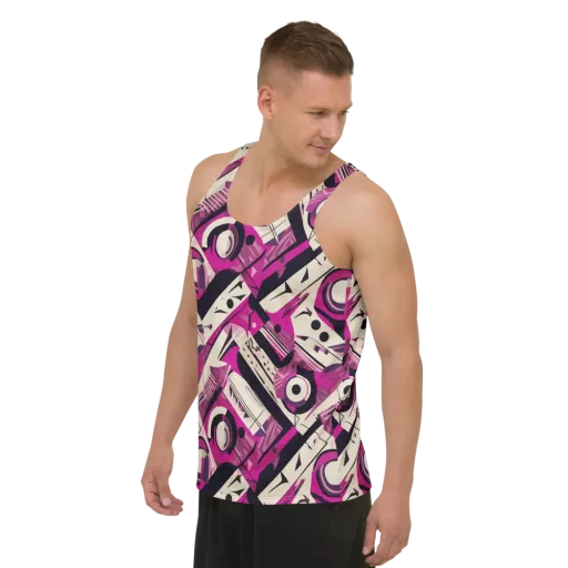 Angular Pulse on a Men's Tank Top