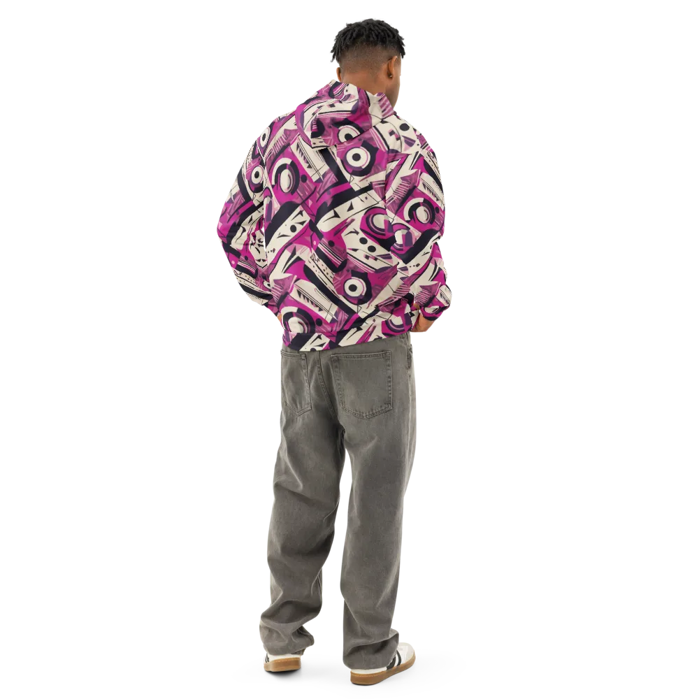 Angular Pulse on Cotton Hoodie — Back