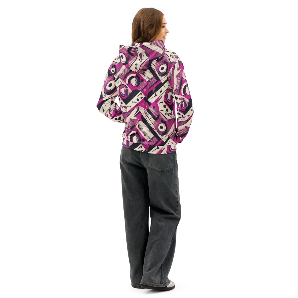 Angular Pulse on Cotton Hoodie — Back