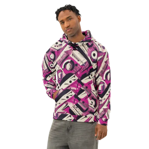 Angular Pulse on a Cotton Hoodie