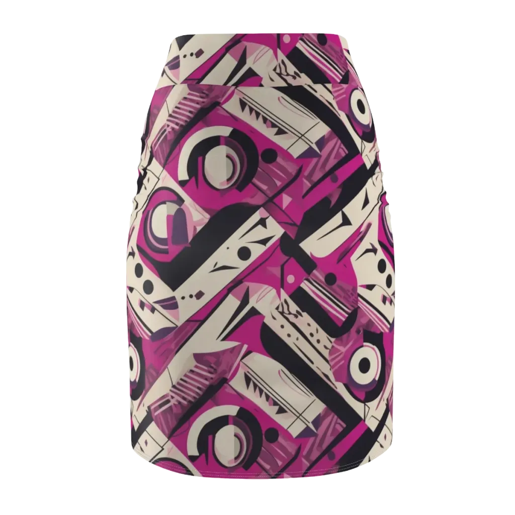 Angular Pulse on Pencil Skirt — Back