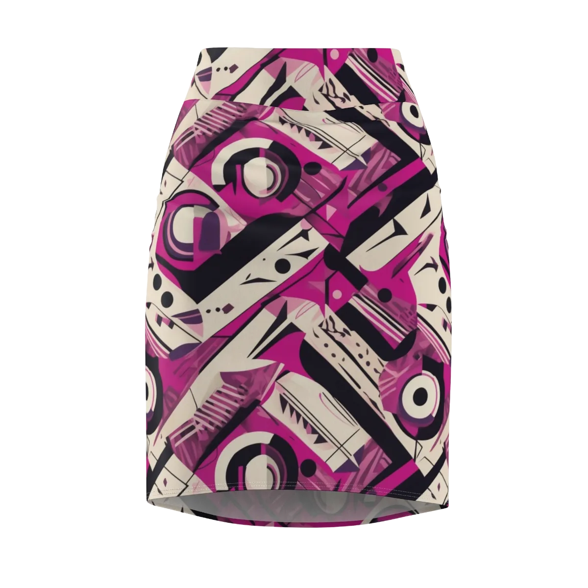 Angular Pulse on Pencil Skirt — Front