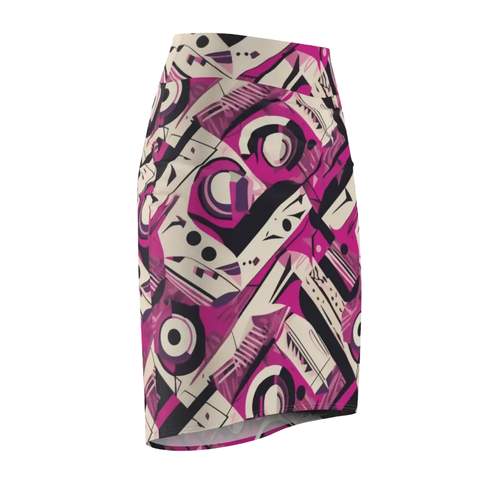 Angular Pulse on Pencil Skirt — Front Side
