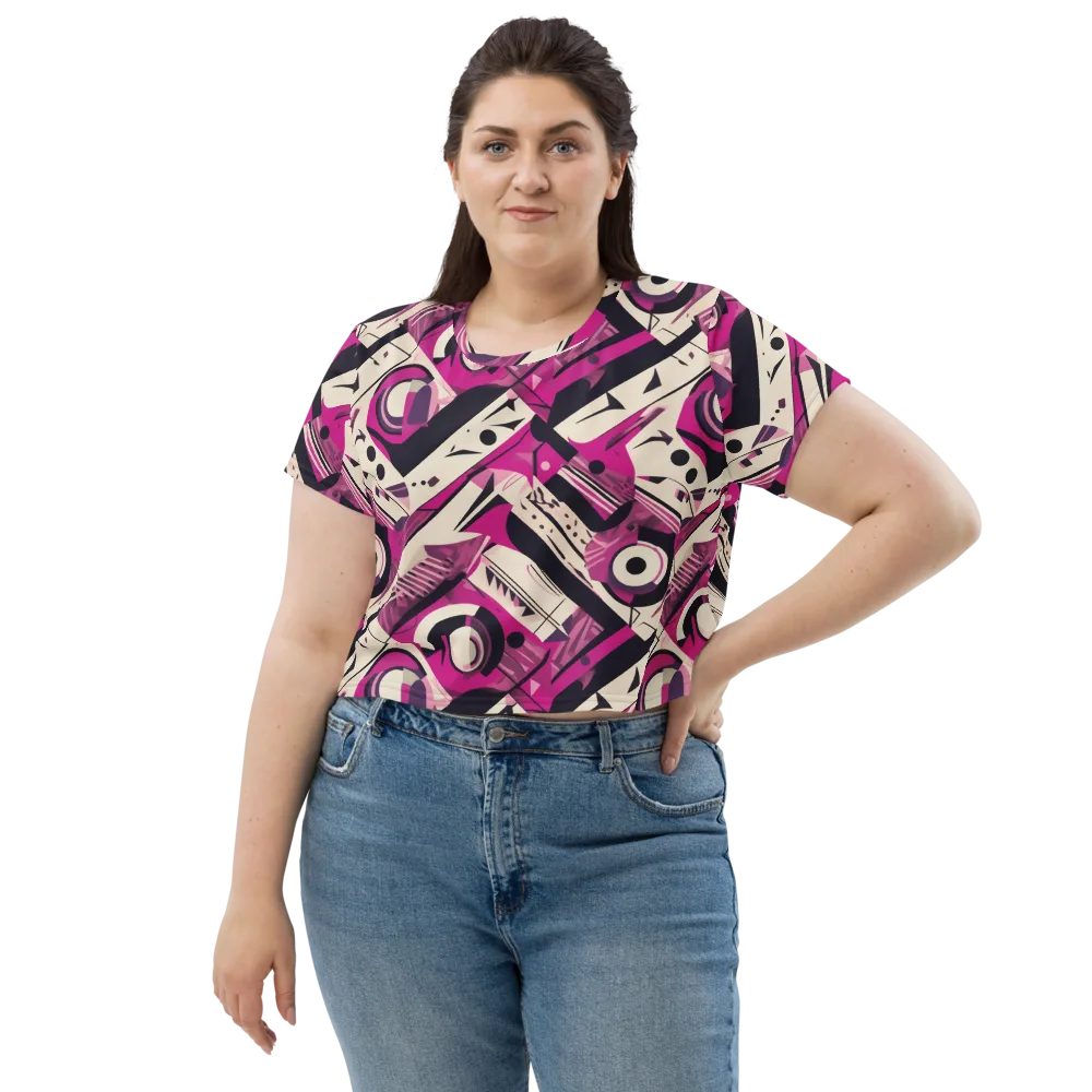 Angular Pulse on Crop Tee — Front