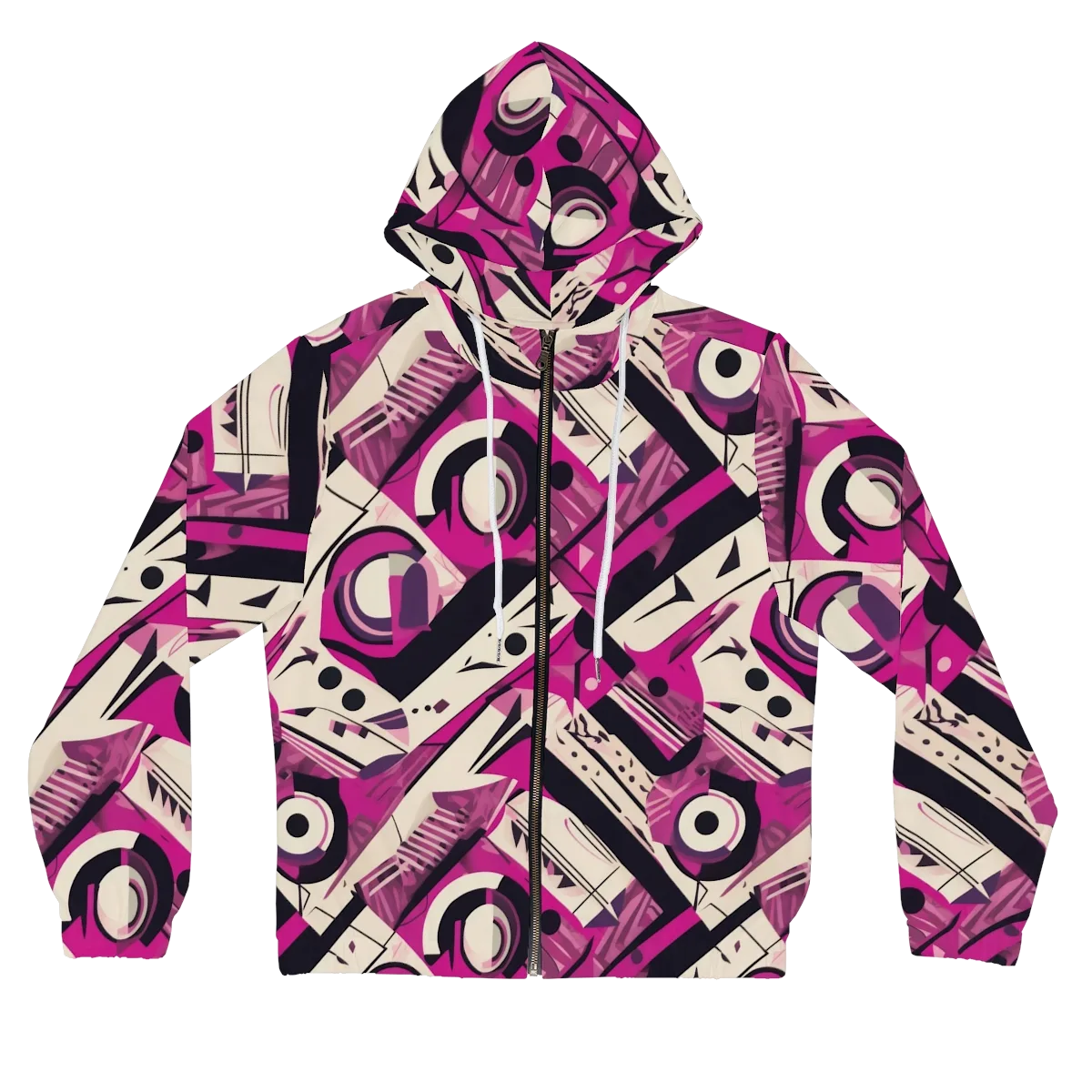 Angular Pulse on Women's Full-Zip Hoodie — Front