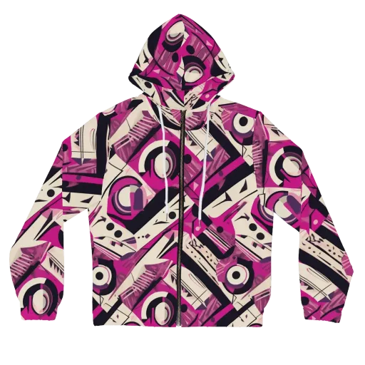 Angular Pulse on a Women's Full-Zip Hoodie