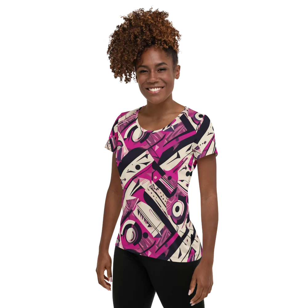 Angular Pulse on Women's Athletic T-Shirt — Left