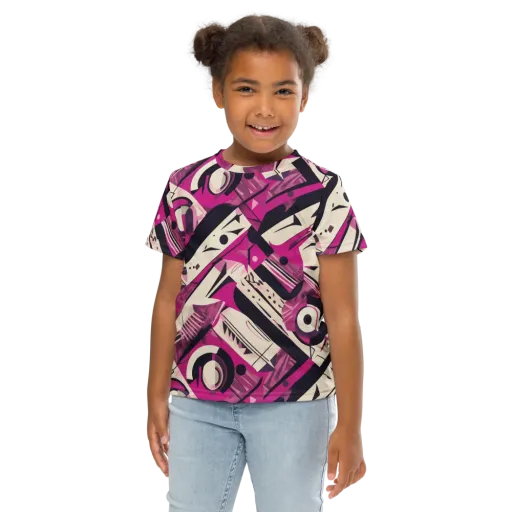 Angular Pulse on a Kids Crew Neck T-Shirt