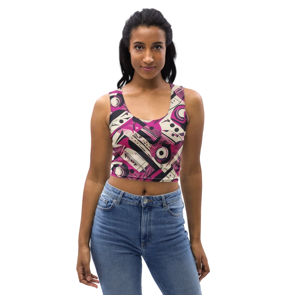 Angular Pulse on Crop Top — Front