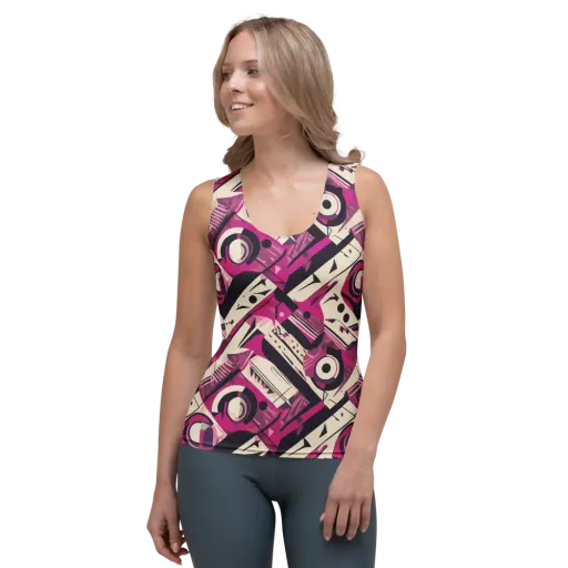 Angular Pulse on a Women's Tank Top