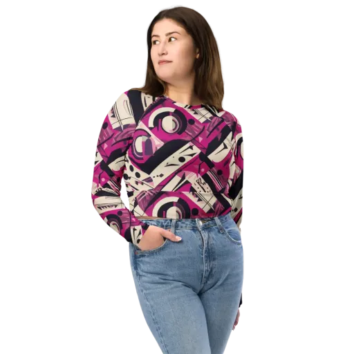 Angular Pulse on a Long Sleeve Crop Top