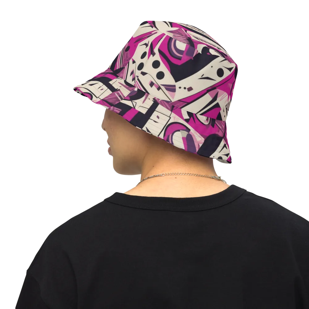 Angular Pulse on Reversible Bucket Hat — Back Inside