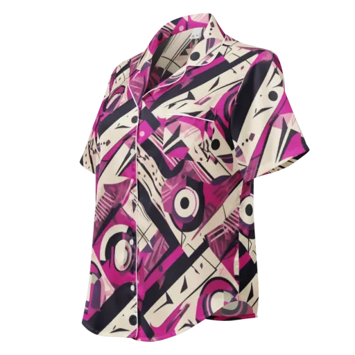 Angular Pulse on a Women's Short Sleeve Pajama Top