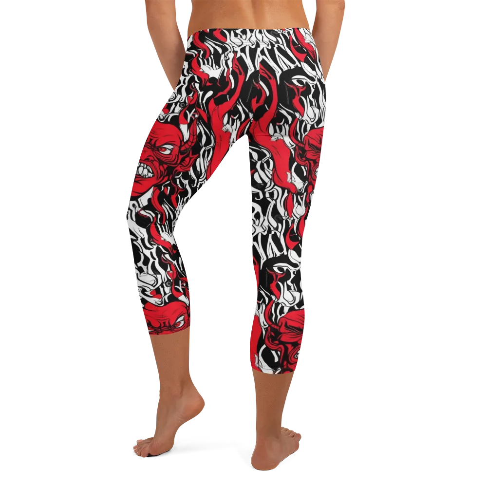 Devil’s Rorschach on Capri Leggings — Back