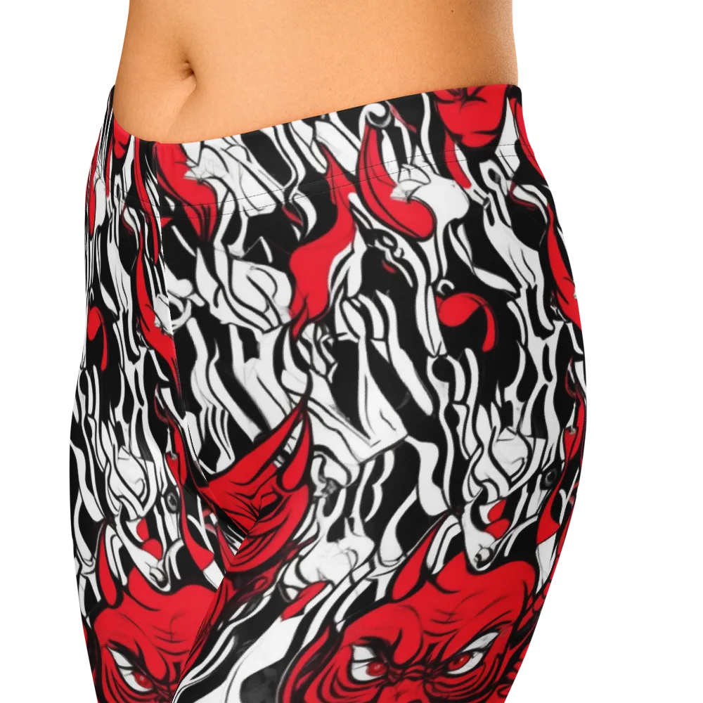 Devil’s Rorschach on Capri Leggings — Zoomed-in