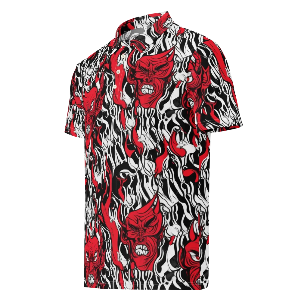 Devil’s Rorschach on Men's Slim Fit Polo Shirt — Left Front