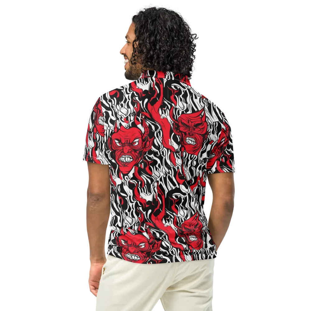 Devil’s Rorschach on Men's Slim Fit Polo Shirt — Back