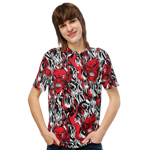 Devil’s Rorschach on a Men's Slim Fit Polo Shirt