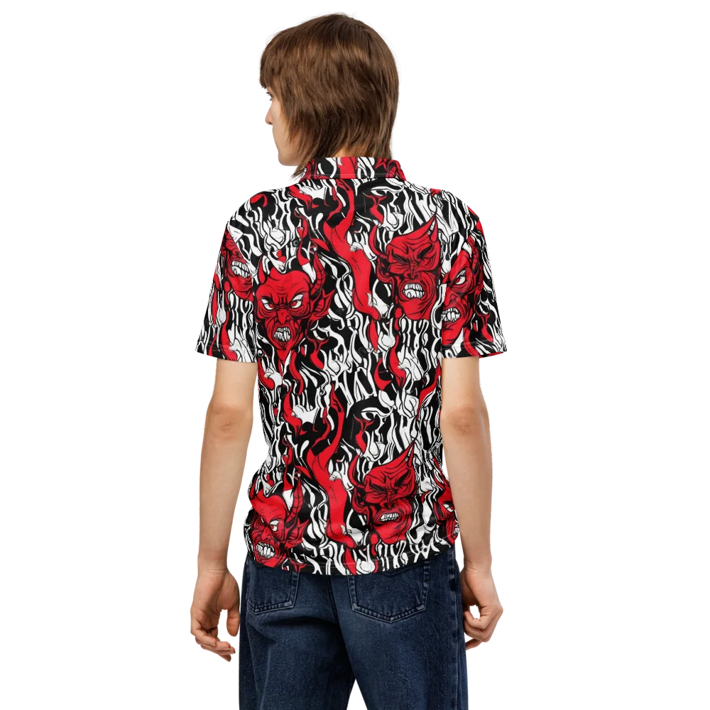 Devil’s Rorschach on Men's Slim Fit Polo Shirt — Back