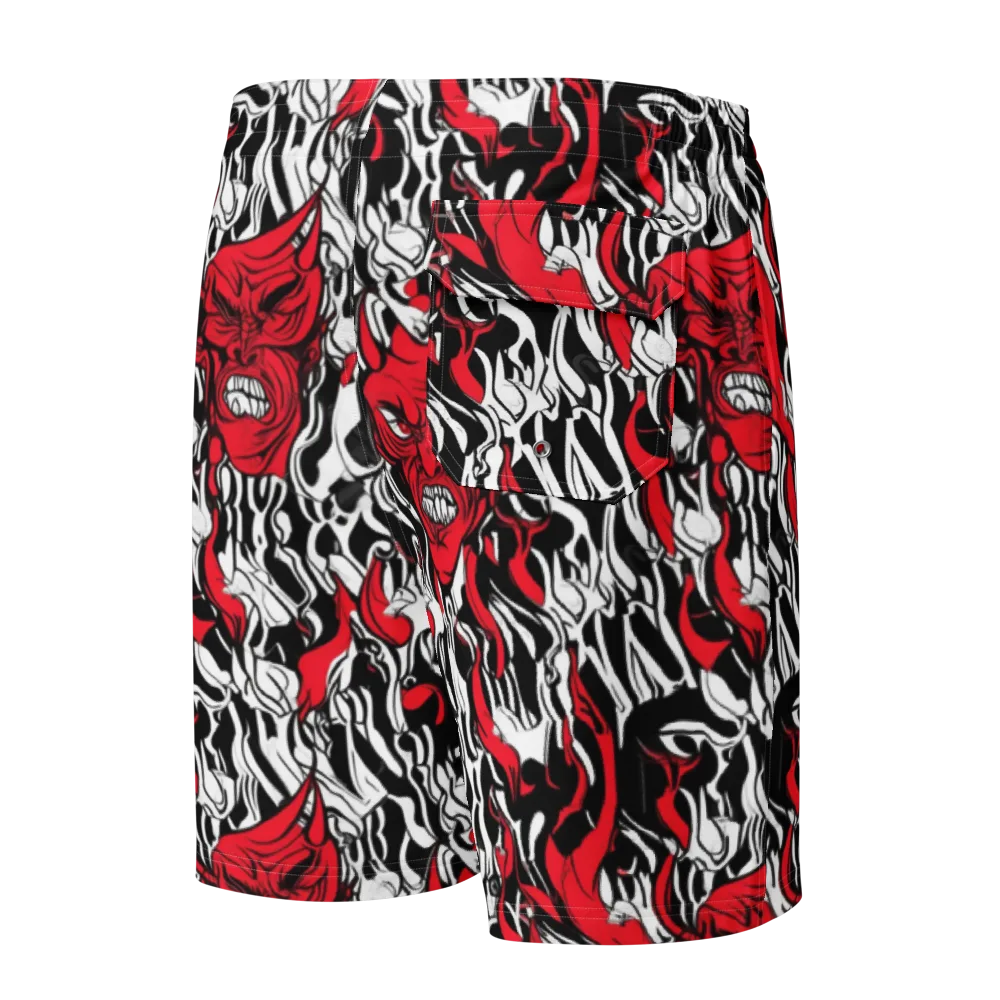 Devil’s Rorschach on Men's Board Shorts — Back