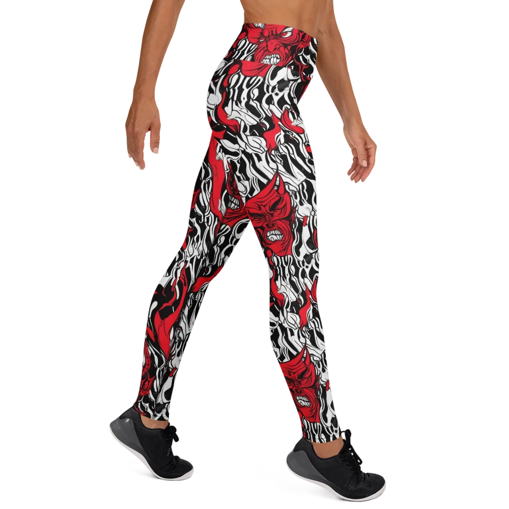 Devil’s Rorschach on Yoga Leggings — Right