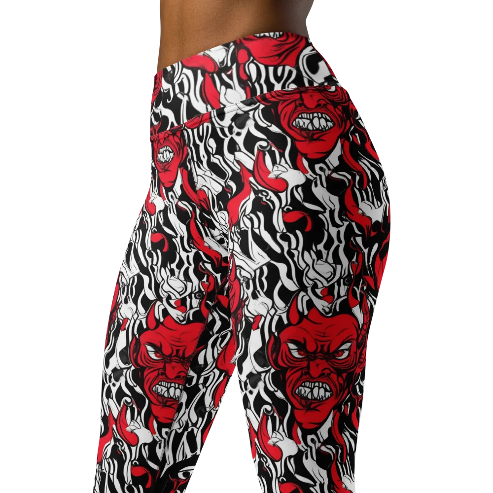 Devil’s Rorschach on Yoga Leggings — Left Front