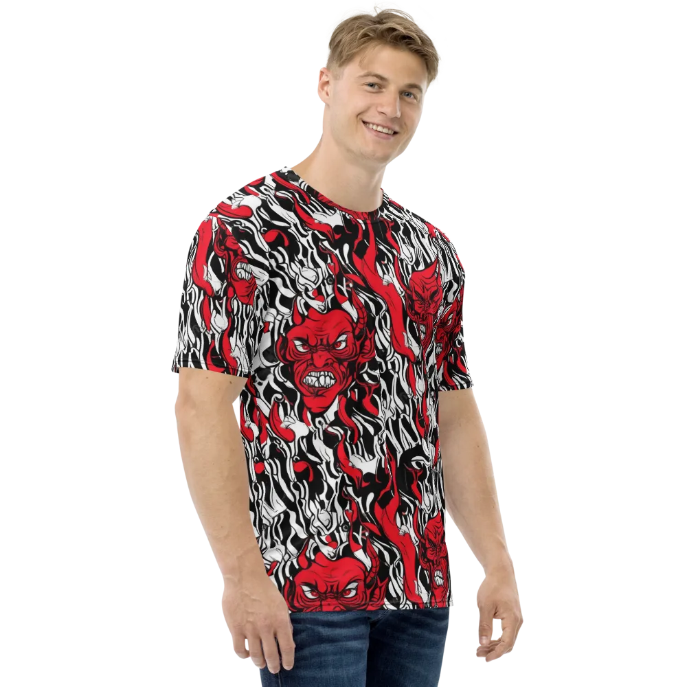 Devil’s Rorschach on Men's Crew Neck T-Shirt — Right