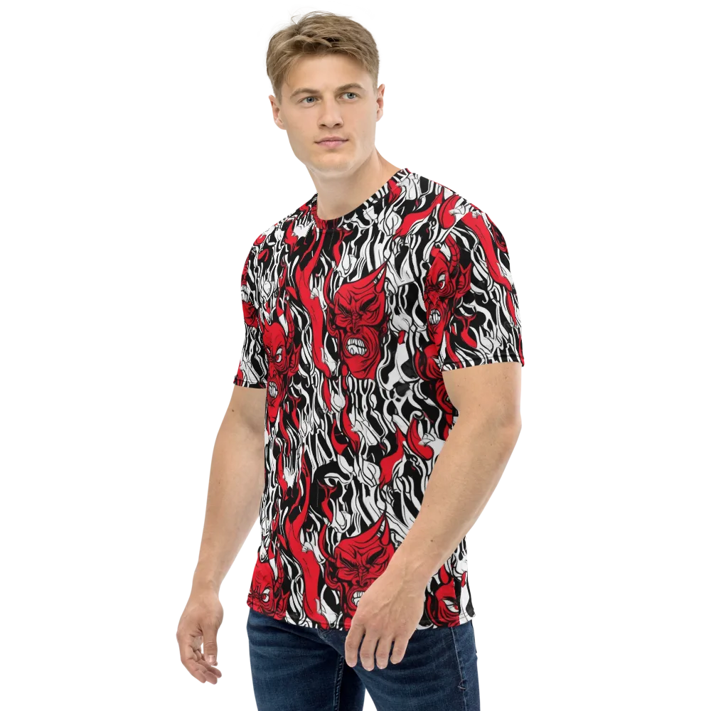 Devil’s Rorschach on Men's Crew Neck T-Shirt — Left