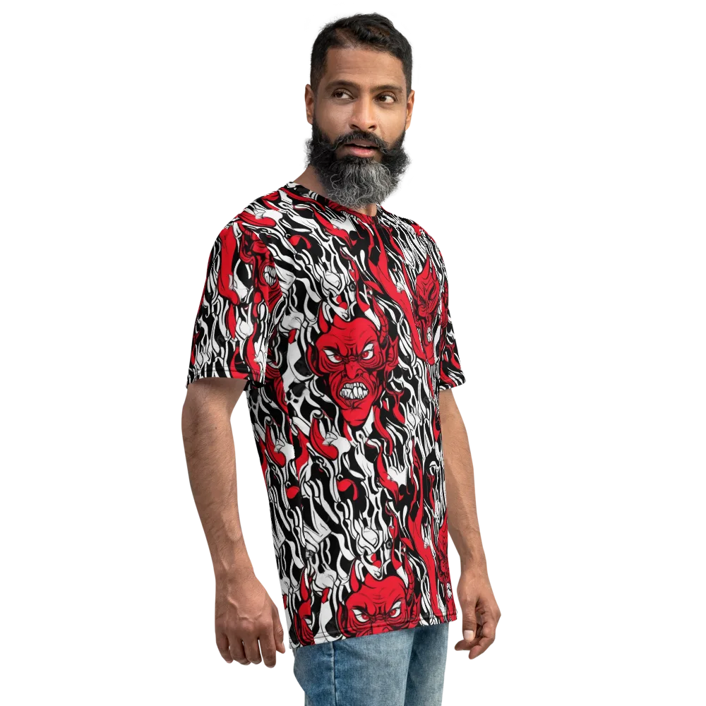 Devil’s Rorschach on Men's Crew Neck T-Shirt — Right
