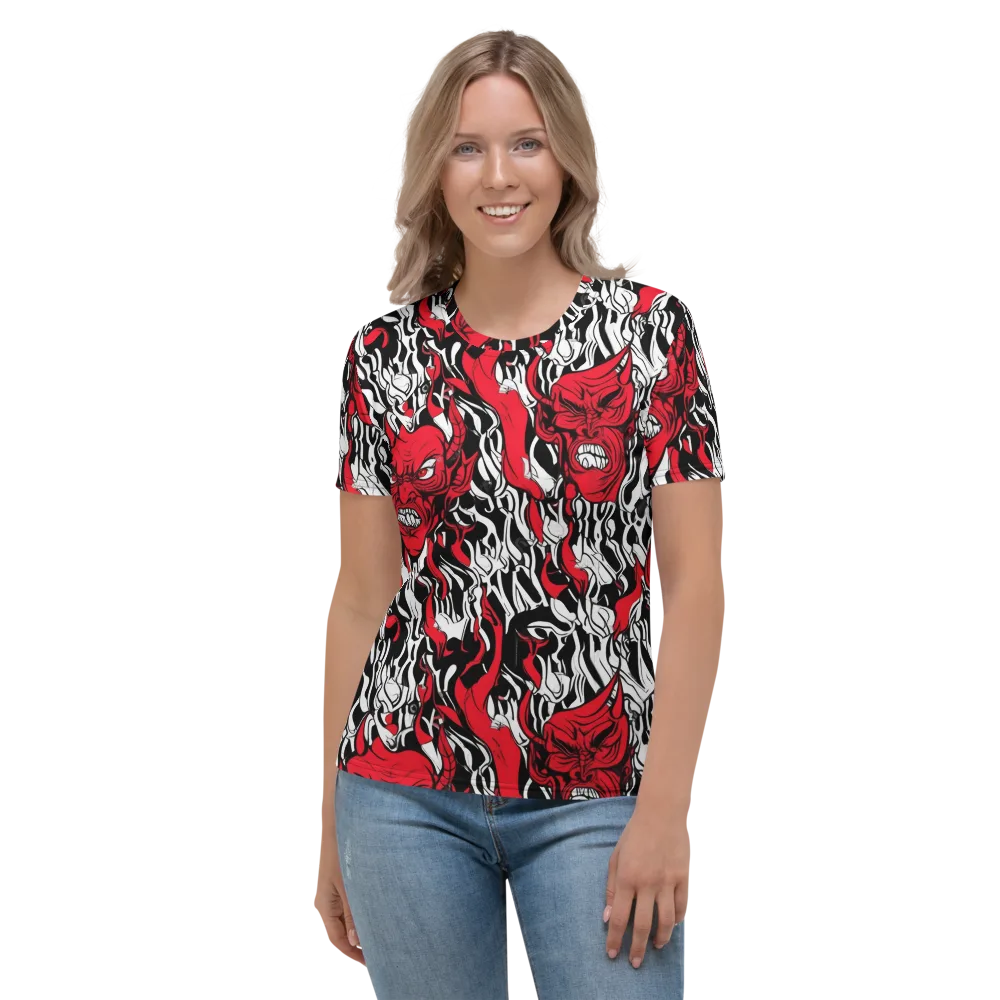 Devil’s Rorschach on Women's Crew Neck T-Shirt — Front