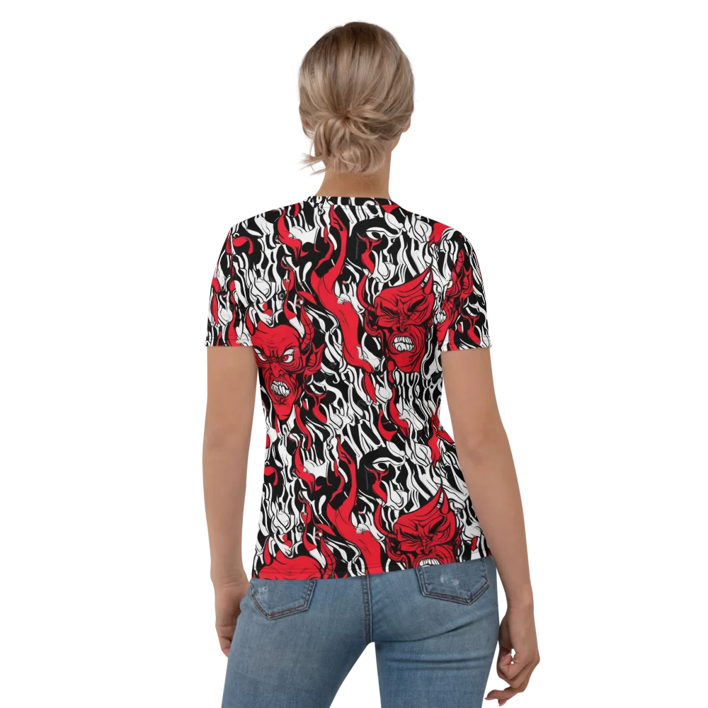 Devil’s Rorschach on Women's Crew Neck T-Shirt — Back