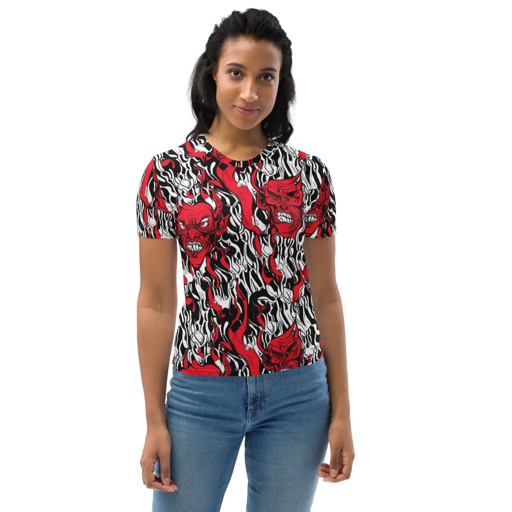Devil’s Rorschach on Women's Crew Neck T-Shirt — Front