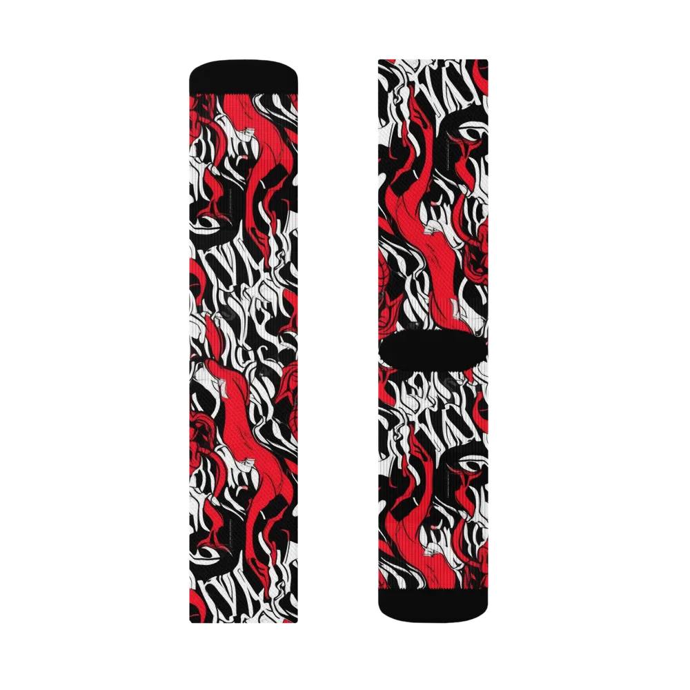 Devil’s Rorschach on Socks — Left Sock