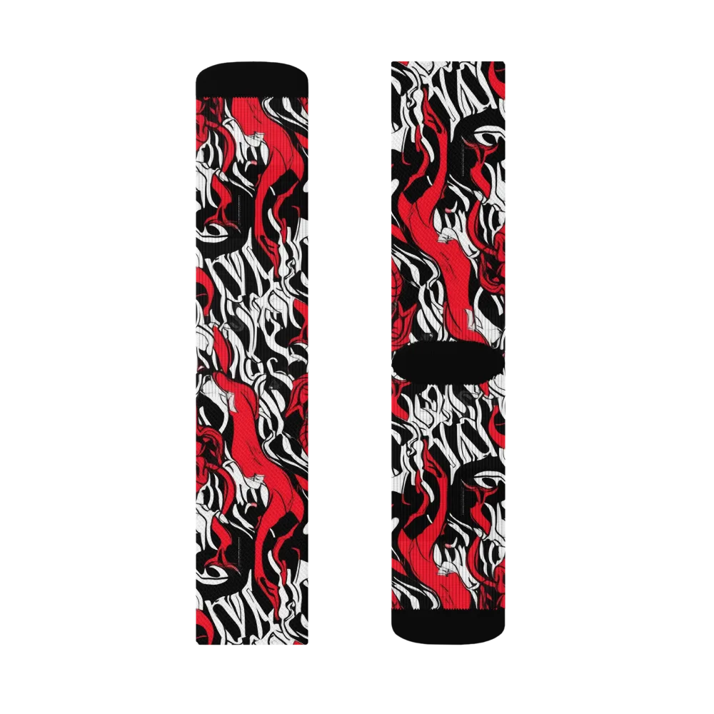 Devil’s Rorschach on Socks — Right Sock