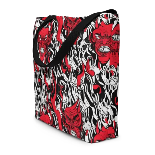 Devil’s Rorschach on a Large Tote Bag W/ Pocket